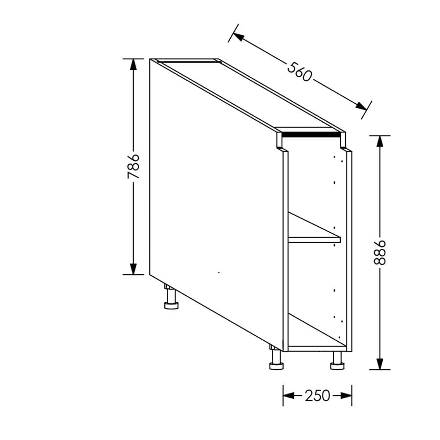 Aluline QuickLOC Kitchen Base Unit 250 mm white in Kenya