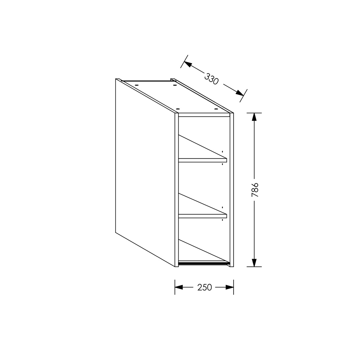 Aluline QuickLOC Kitchen Wall Unit 250 mm White in Kenya