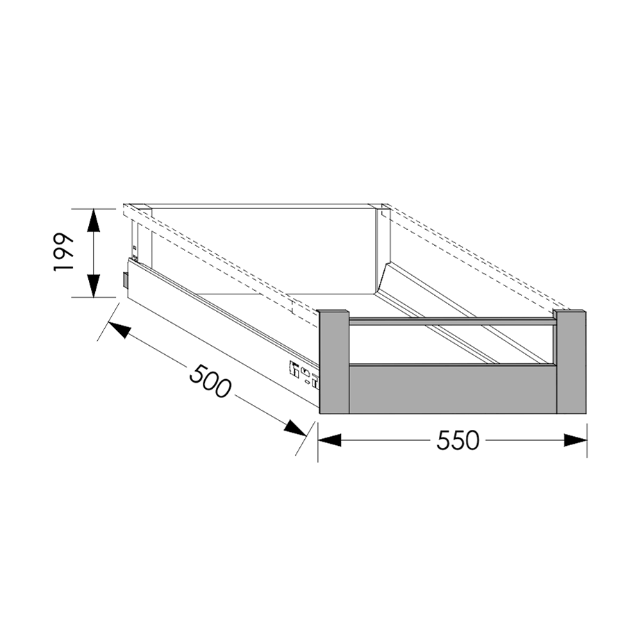 QuickLOC Blum Antaro Inner Draw Box Height 3 for Base Unit 600 mm in Kenya