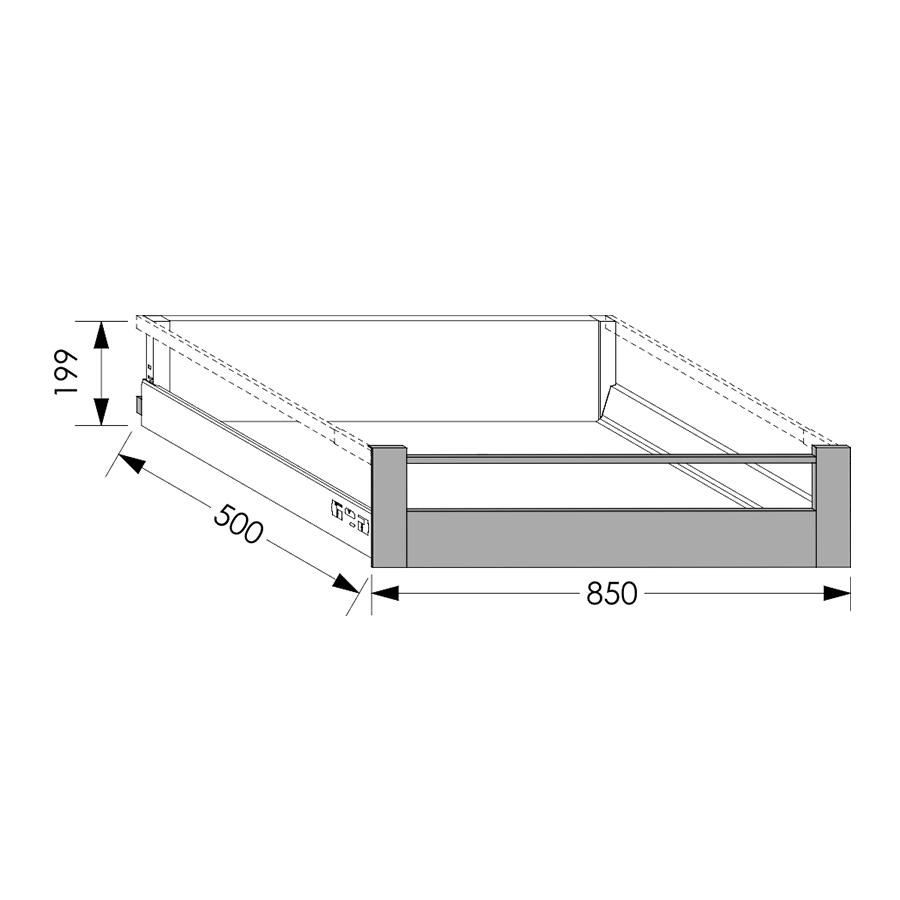 QuickLOC Blum Antaro Inner Draw Box Height 3 for Base Unit 900 mm in Kenya