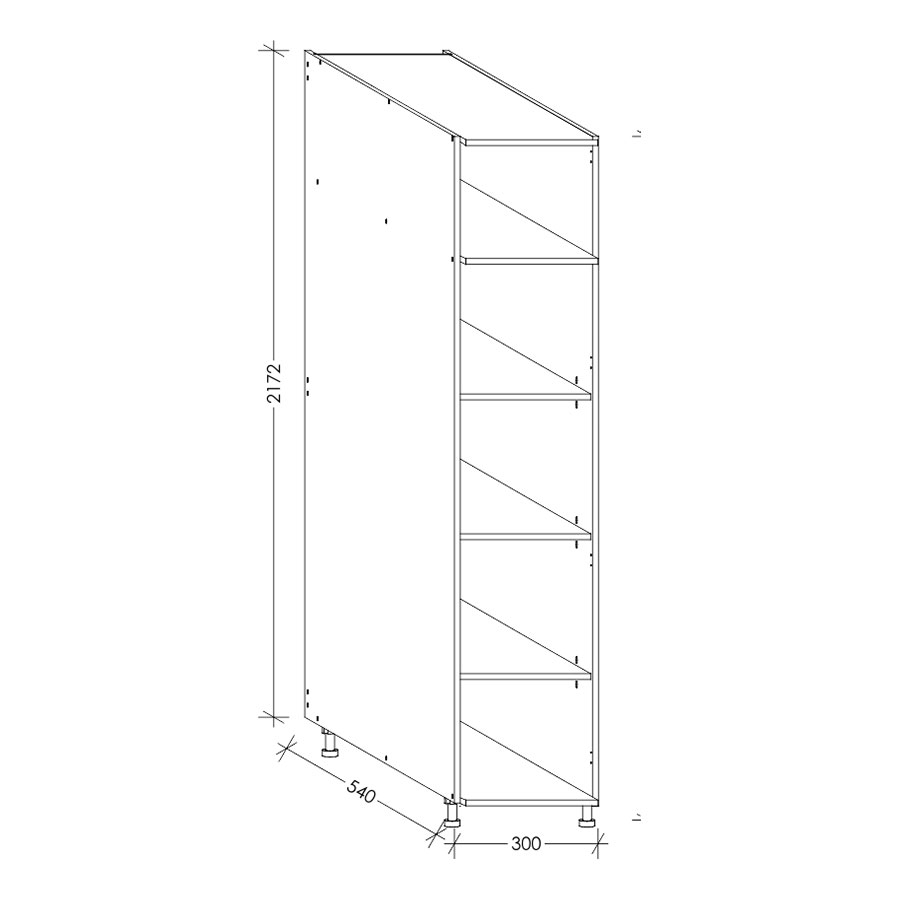 Aluline ScrewLOC Kitchen Tall Unit 300 mm White in Kenya