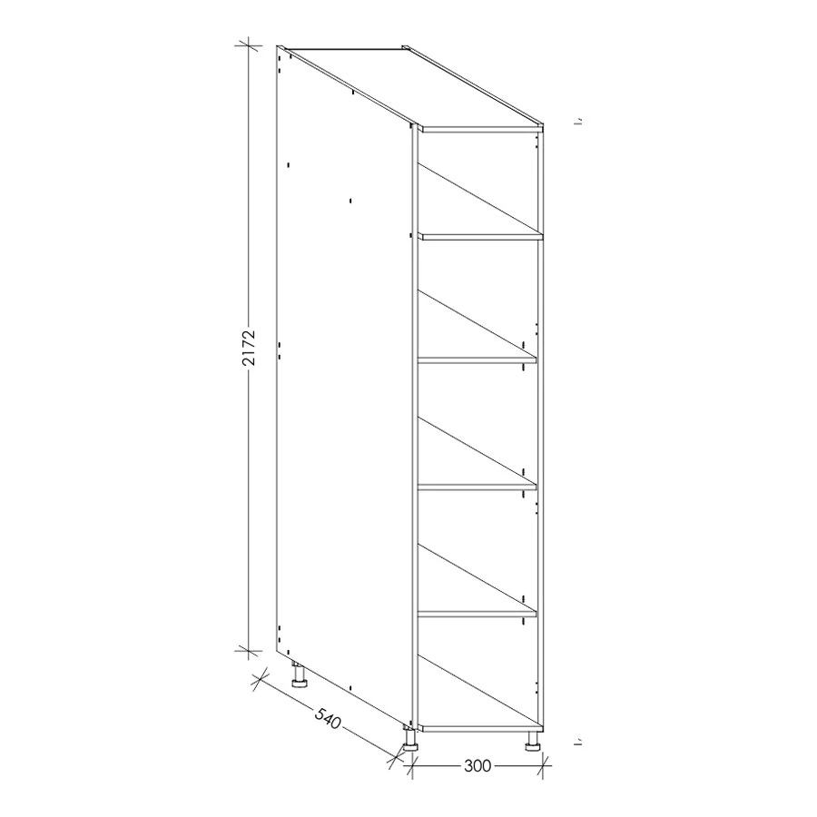 Aluline ScrewLOC Kitchen Tall Unit 300 mm White in Kenya