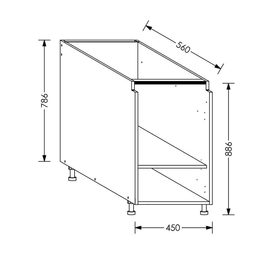 Aluline ScrewLOC Kitchen Drawer Line Base Unit 450 White in Kenya