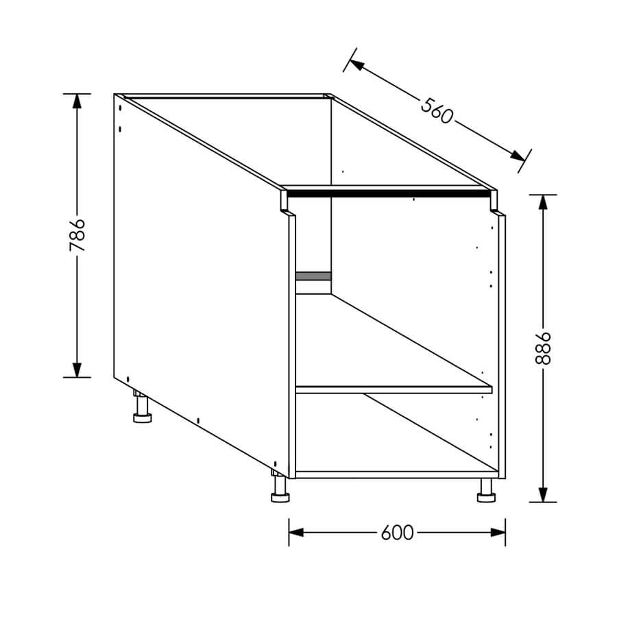 Aluline ScrewLOC Kitchen Drawer Line Base Unit 600 White in Kenya