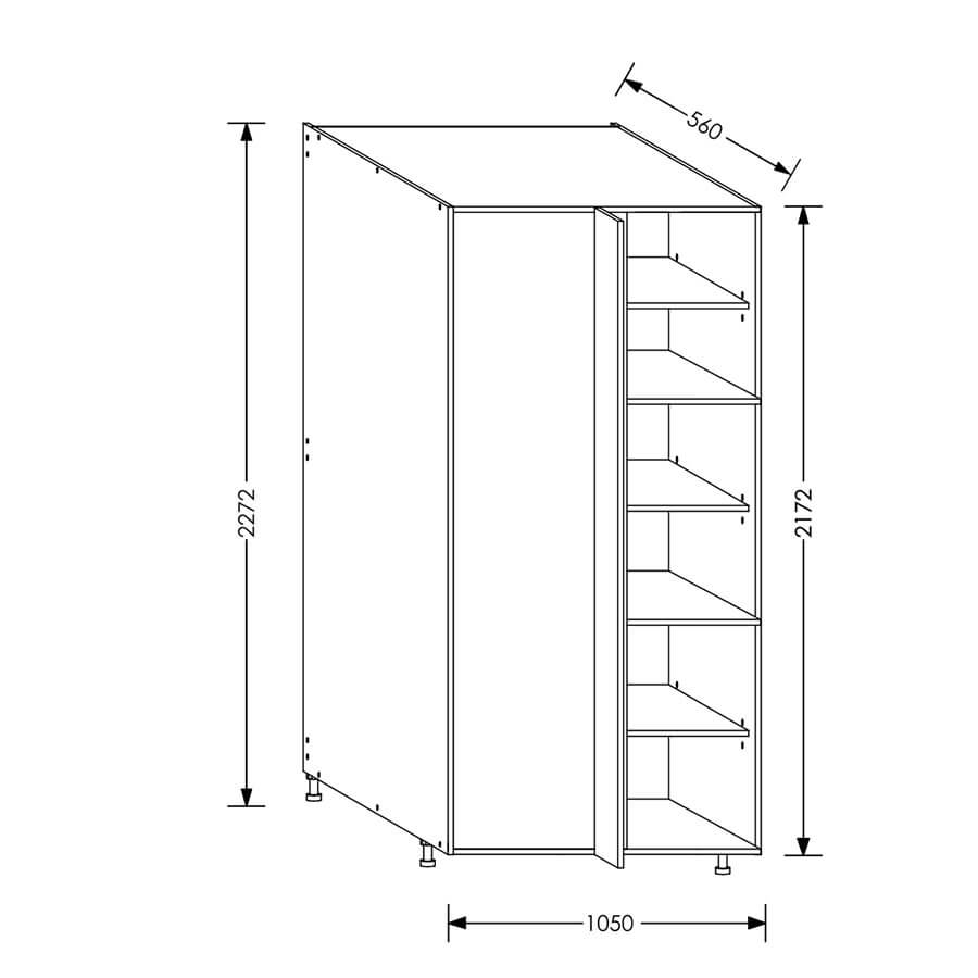Aluline ScrewLOC Kitchen Tall Unit Corner LH 1050mm White in Kenya