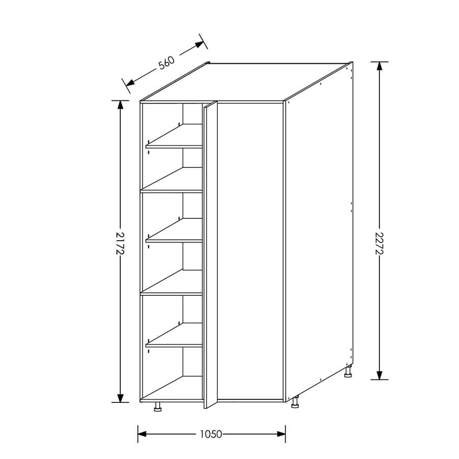 Aluline ScrewLOC Kitchen Tall Unit Corner RH 1050mm White in Kenya