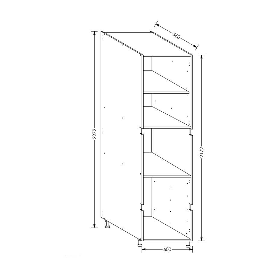 Aluline ScrewLOC Kitchen Tall Unit Micro with Drawers 600mm White in Kenya