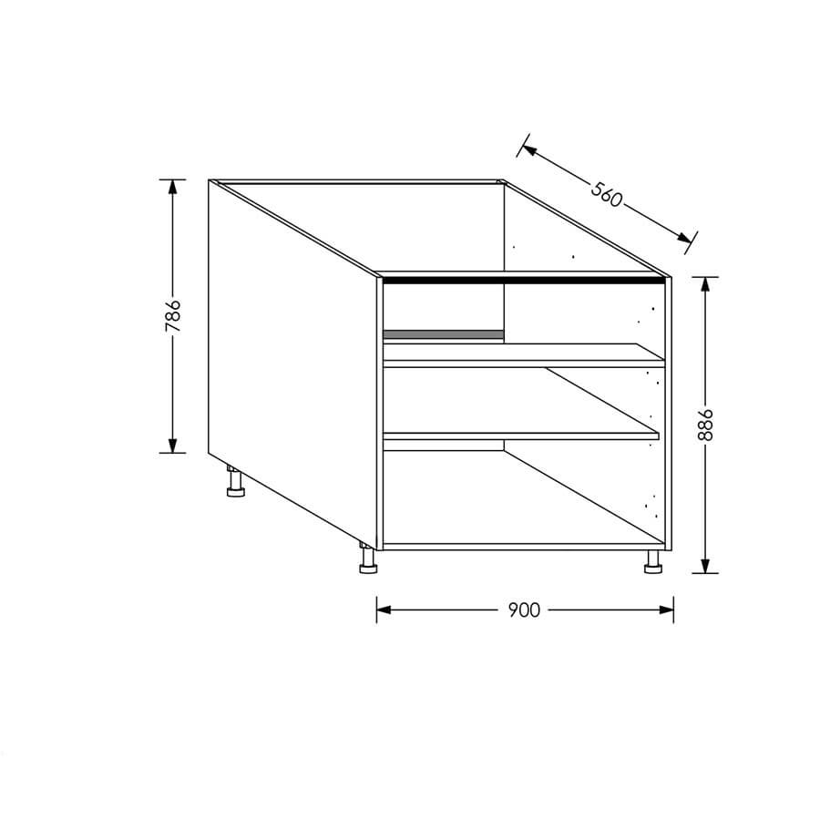 Edgline QuickLOC Kitchen Drawer Line Base Unit 900 mm White in Kenya