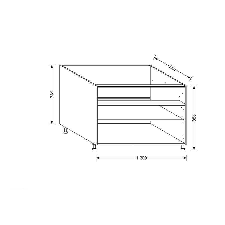Edgline QuickLOC Kitchen Drawer Line Base Unit 1200 mm White in Kenya