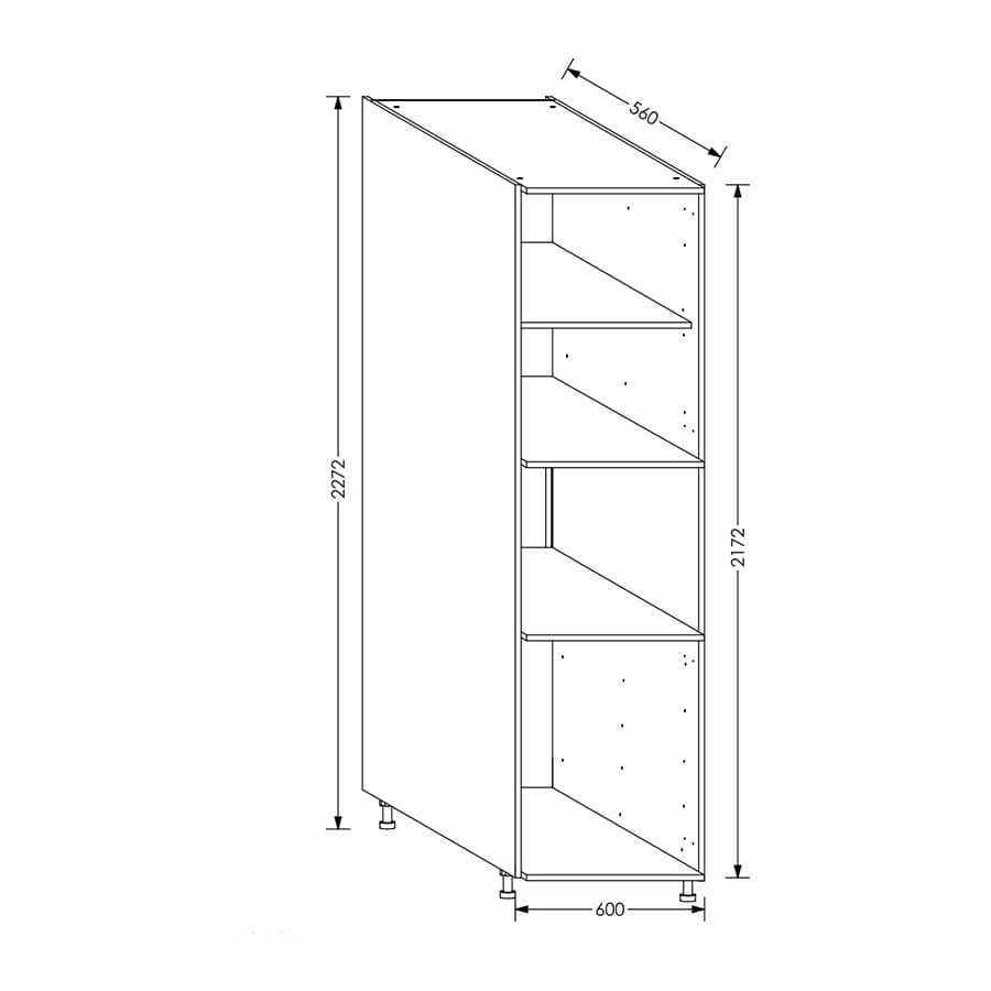 Aluline QuickLOC Kitchen Tall Unit Micro with Drawers 600 mm White in Kenya