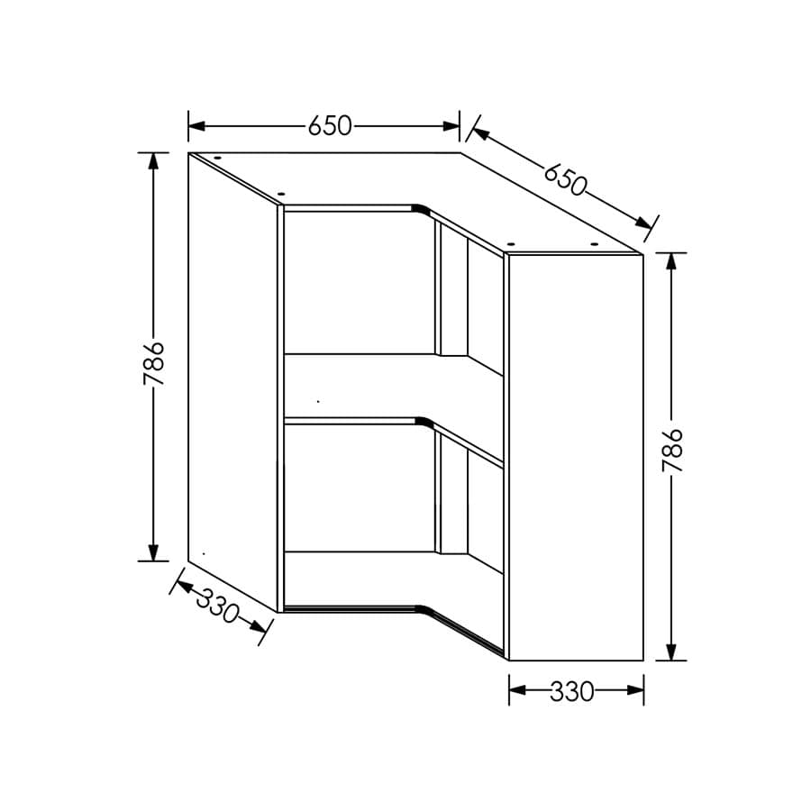 Aluline QuickLOC Kitchen Wall Corner Unit L Shaped 650mm White in Kenya