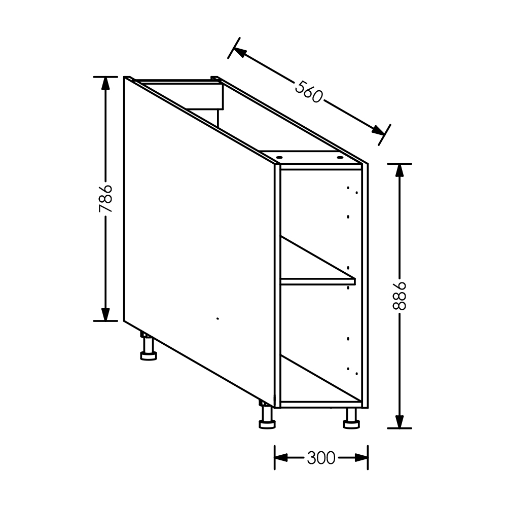BLM Kitchen Base Cabinet 300 mm white