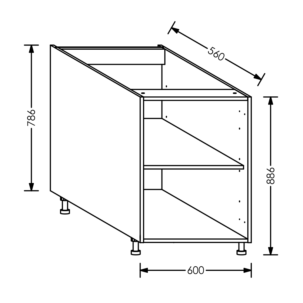 BLM Kitchen Base Cabinet 600 mm White