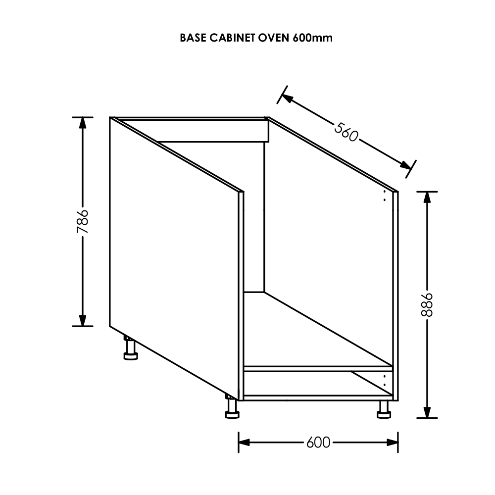 BLM Kitchen Base Oven Cabinet 600 mm White