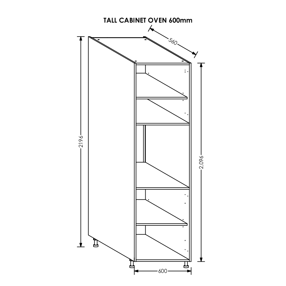 BLM Gola Kitchen Tall Cabinet Oven 600 mm White