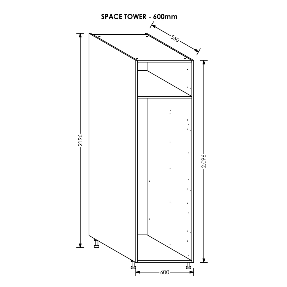 BLM Kitchen Tall Drawer Cabinet 600 mm White