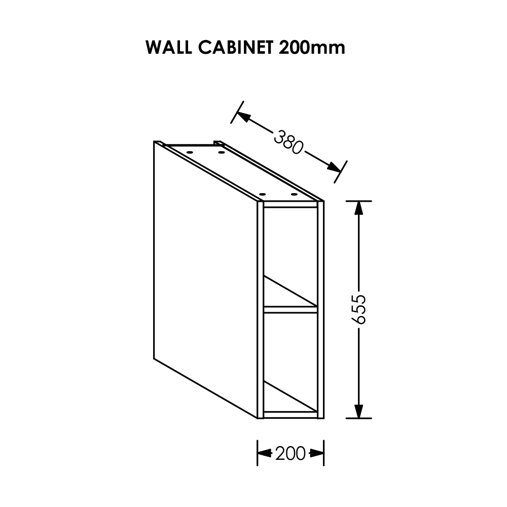 BLM Kitchen Wall Cabinet 200 mm White -T5