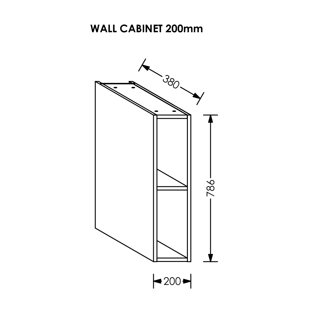 BLM Kitchen Open Wall Cabinet 200 mm White