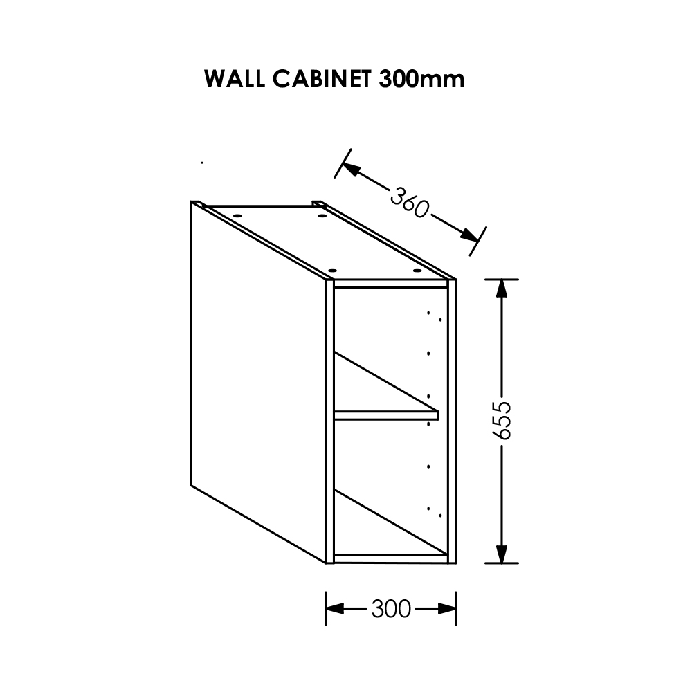 BLM Gola Kitchen Wall Cabinet 300 mm White - T5