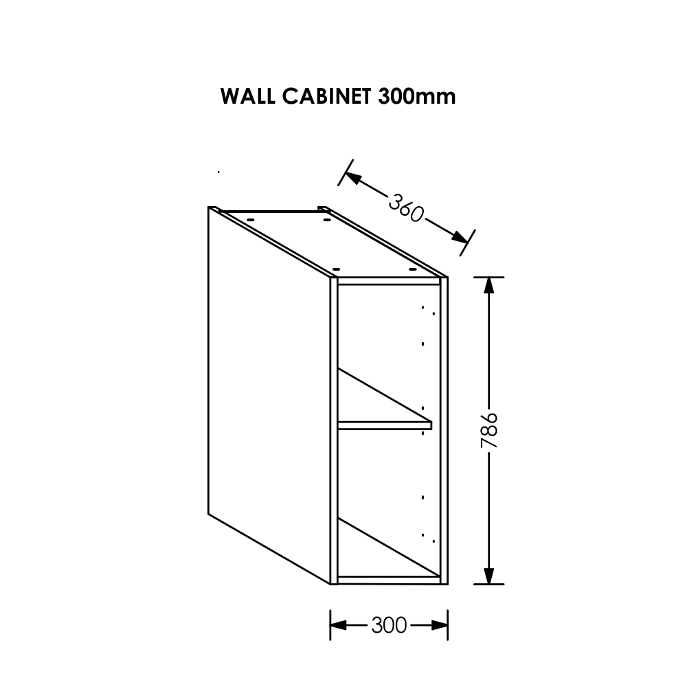 BLM Gola Kitchen Wall Cabinet 300 mm White