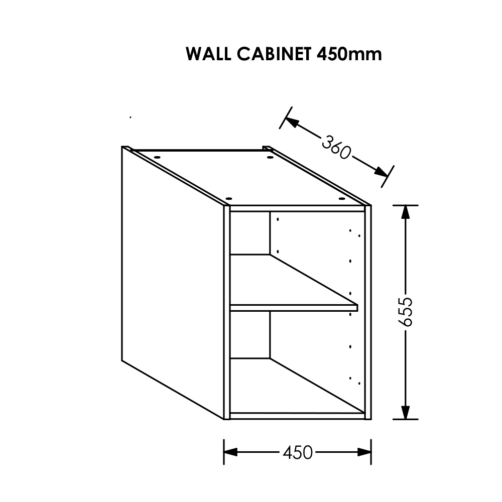 BLM Gola Kitchen Wall Cabinet 450 mm white -T5