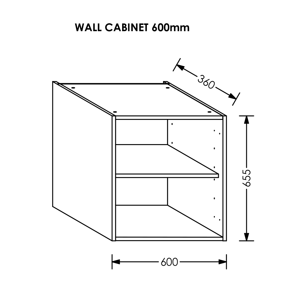 BLM Gola Kitchen Wall Cabinet 600 mm White - T5