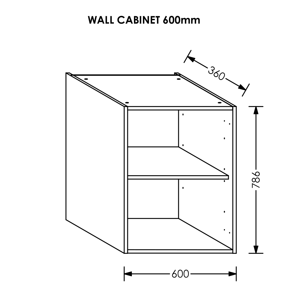 BLM Gola Kitchen Wall Cabinet 600 mm White