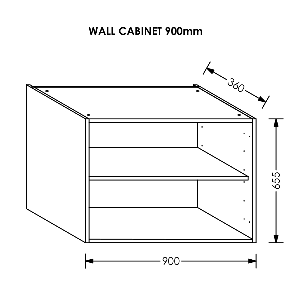 BLM Gola Kitchen Wall Cabinet 900 mm White - T5