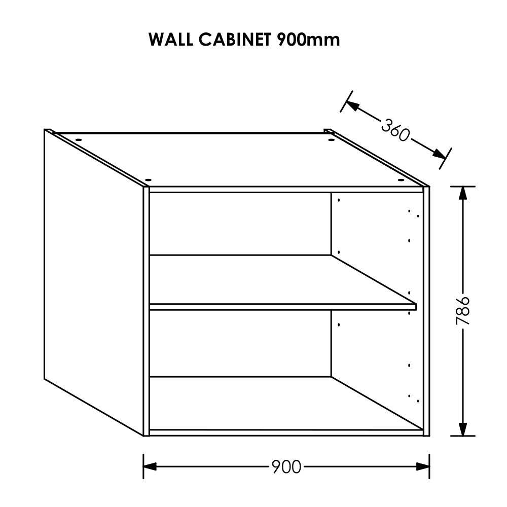 BLM Gola Kitchen Wall Cabinet 900 mm White