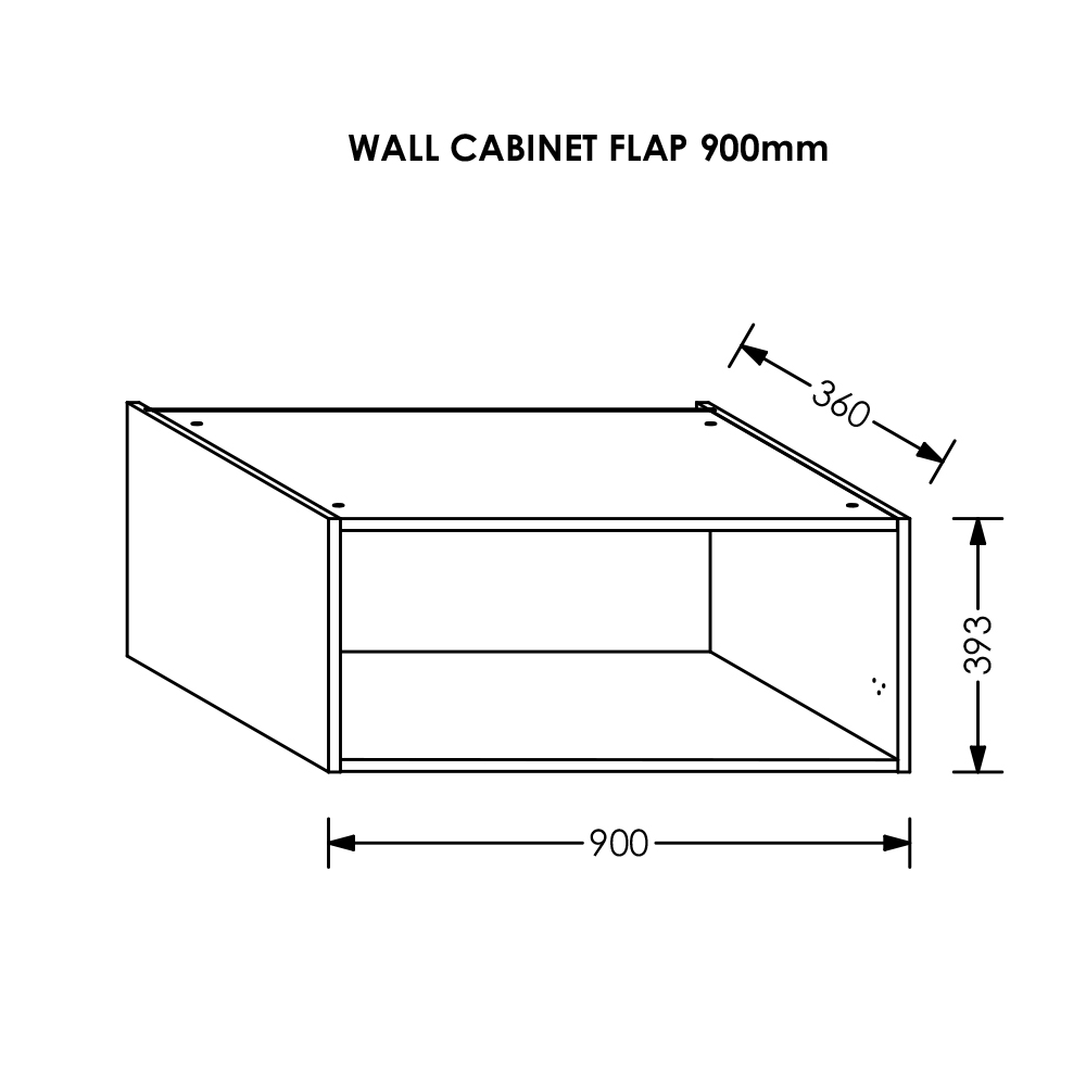 BLM Gola Kitchen Wall Flap Cabinet 900 mm White