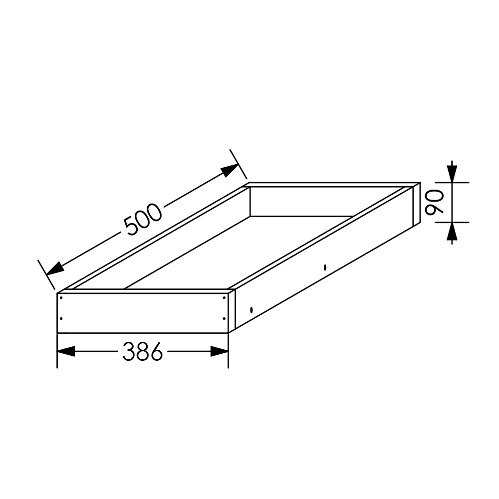 KIN Kitchen Draw Box Height 1 For Base Cabinet 450mm White