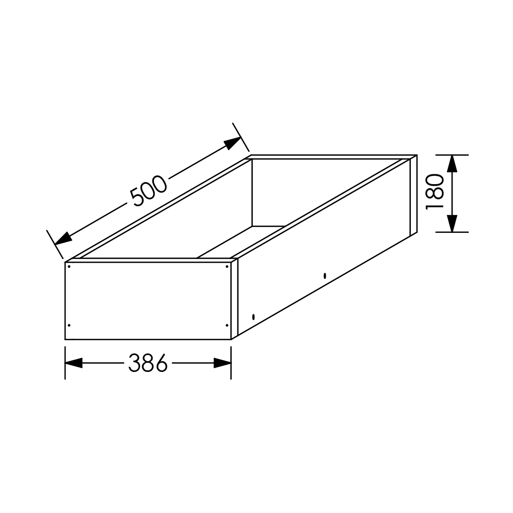 KIN Kitchen Draw Box Height 2 For Base Cabinet 450mm White