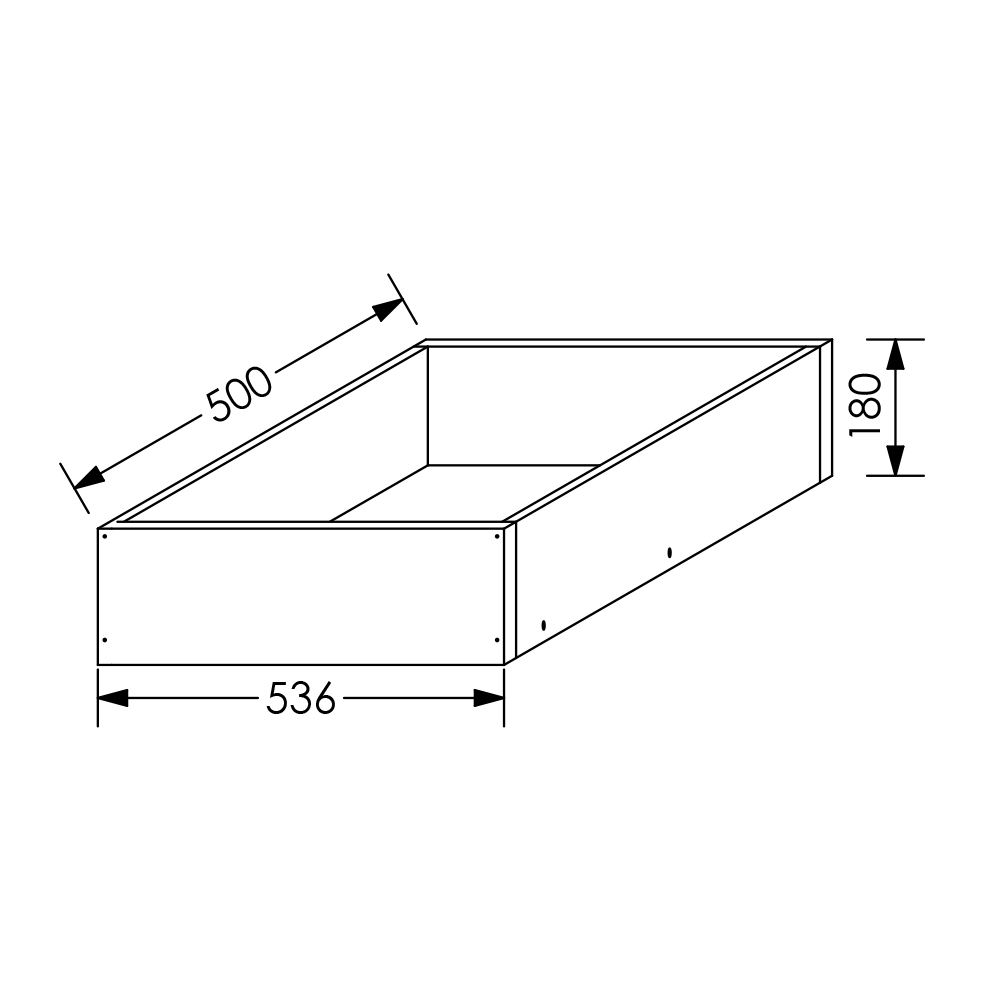 KIN Kitchen Draw Box Height 2 For Base Cabinet 600mm White