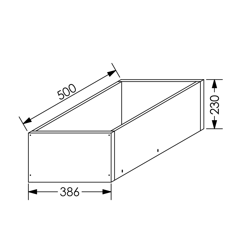 KIN Kitchen Draw Box Height 3 For Base Cabinet 450mm White