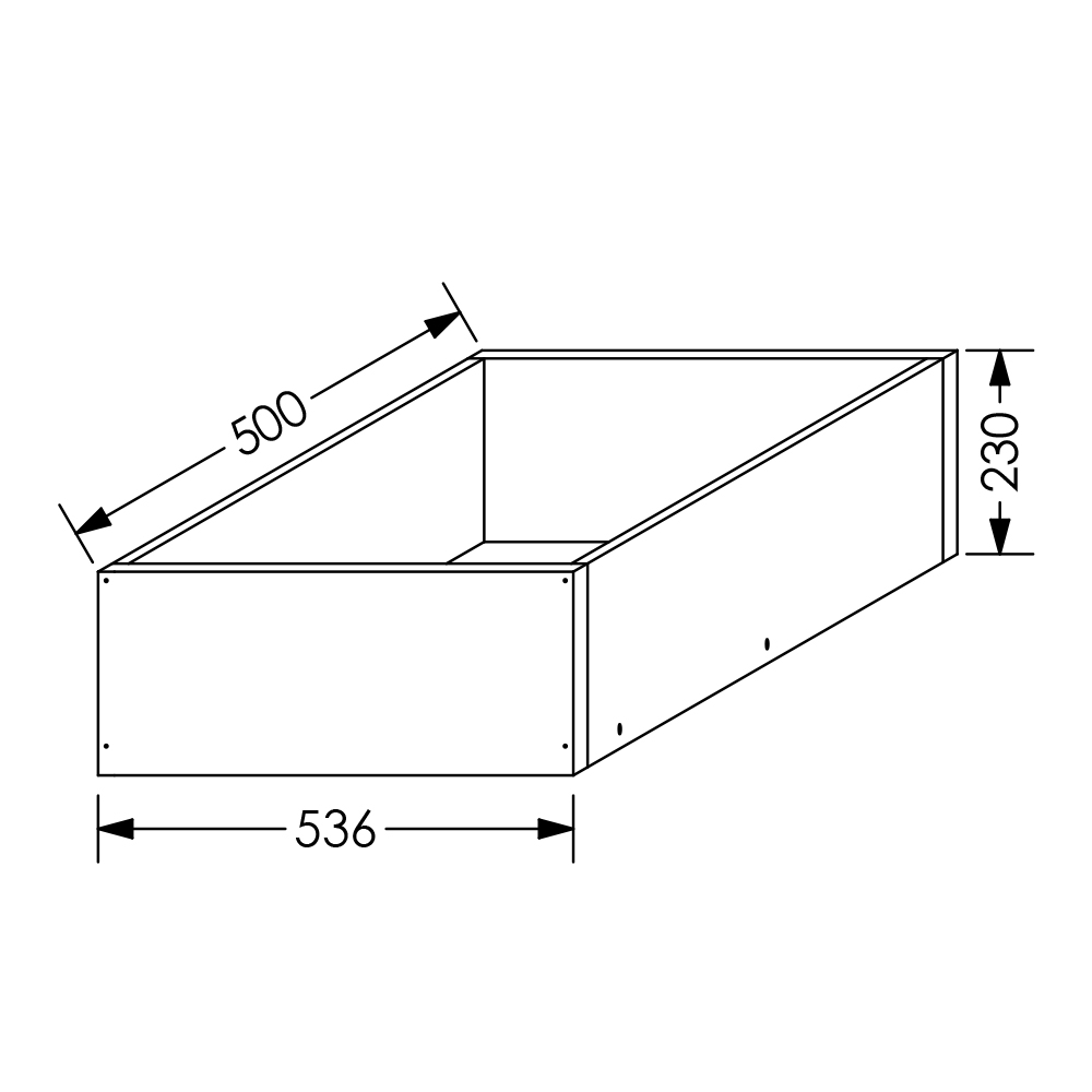 KIN Kitchen Draw Box Height 3 For Base Cabinet 600mm White