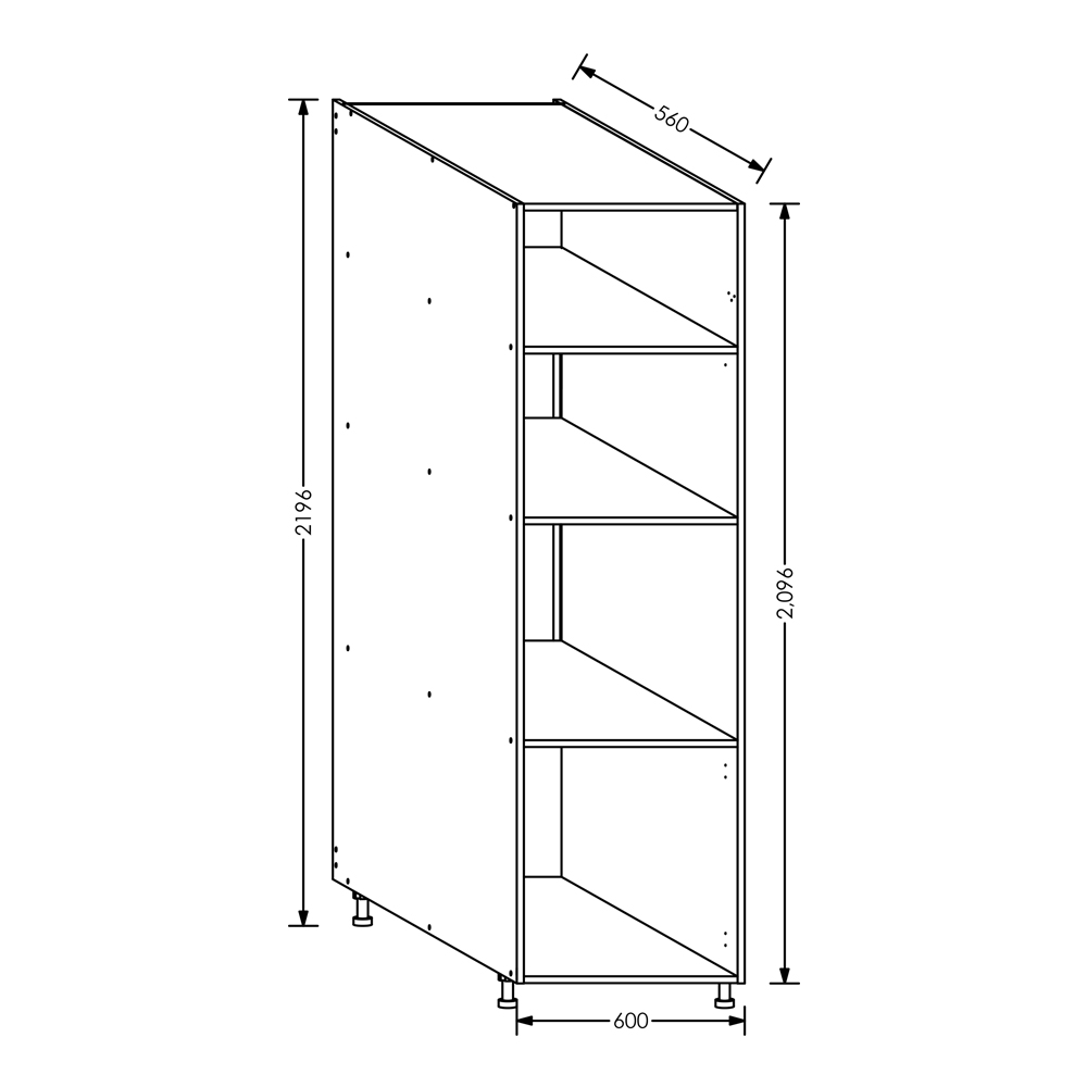 KIN Kitchen Tall Cabinet Oven/Micro 600mm White
