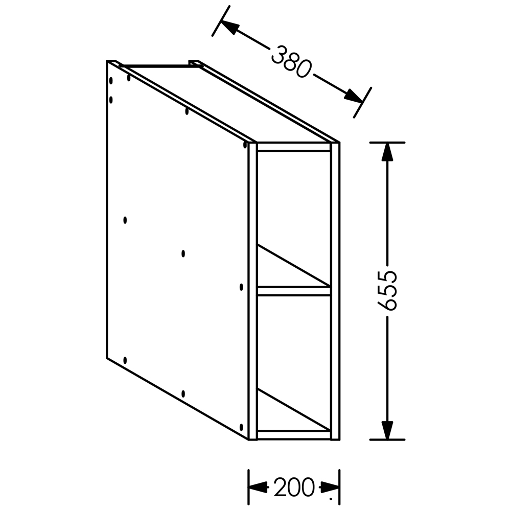 KIN Kitchen Wall Cabinet 200 mm White - T5