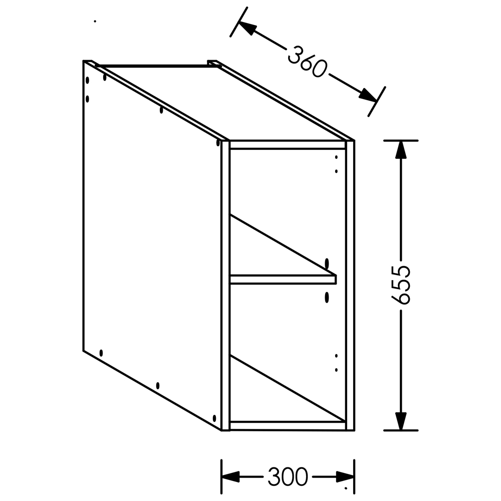 KIN Kitchen Wall Cabinet 300 mm White - T5